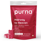 Purna Gummies Biotin Cranberry Flavour Gummies with Vitamin B 12 for Stronger Hair and Nails | Grocsy