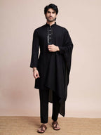 Vastranavya Traditional Festival Wear Viscose Thread & Sequence Embroidered Work Kurta Pant Set - Black | Grocsy