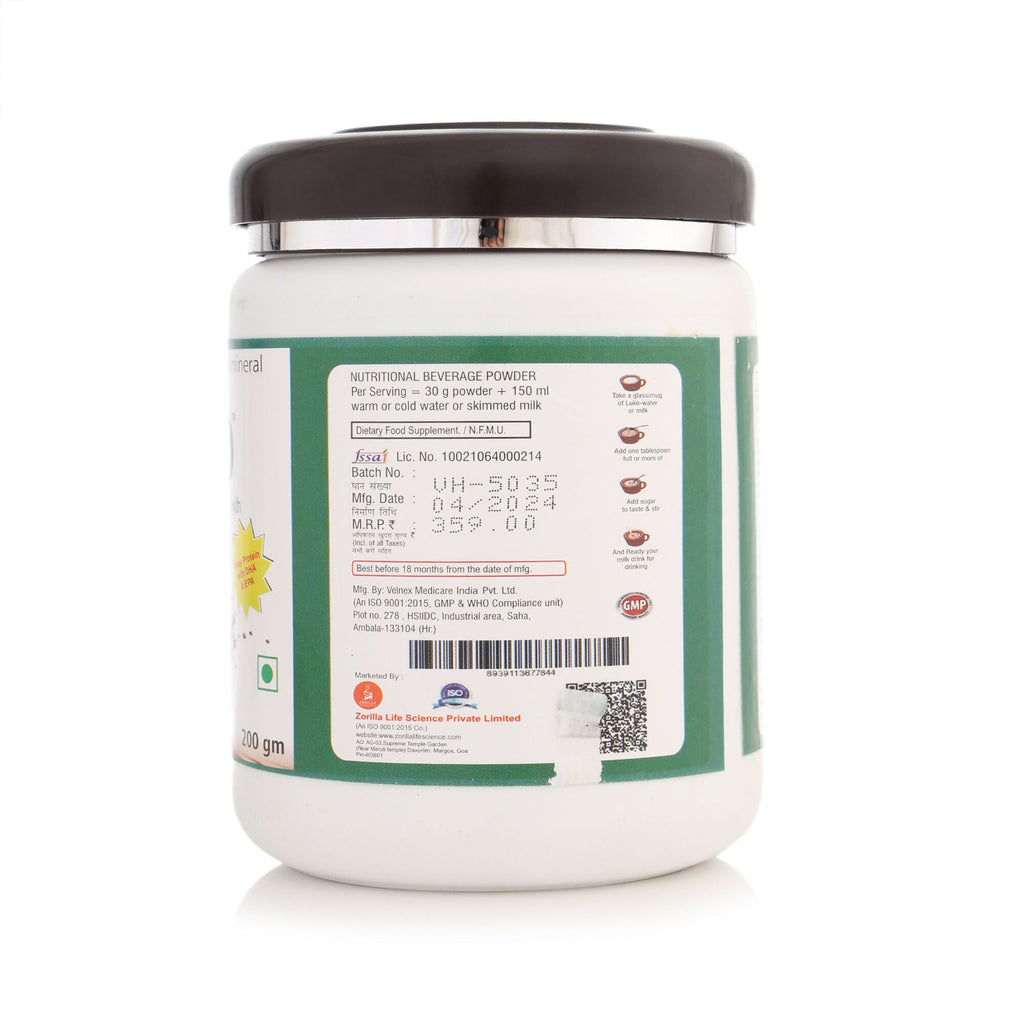 Zorilla Life Science Zoripro Protein Powder - Chocolate I Multivitamin I Multimineral I Anti-Oxidant for all ages I with Power of Herbs | Grocsy