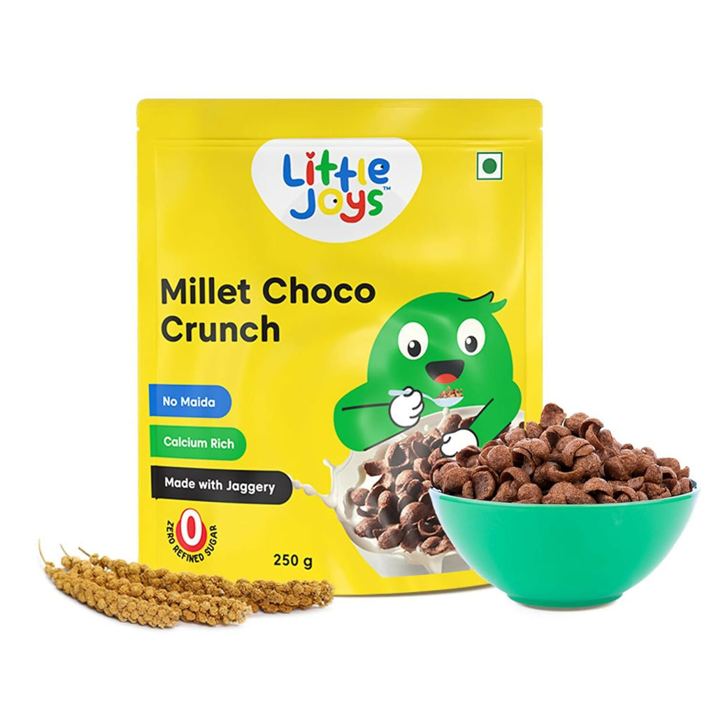 Little Joys Millet Choco Crunch Breakfast Cereal for Kids Made with Ragi, Jowar, Foxtail & Red Rice | Grocsy
