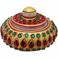 Handmade Traditional Marble Sindoor Dani/Kumkum Box with Meenakari Work | Grocsy