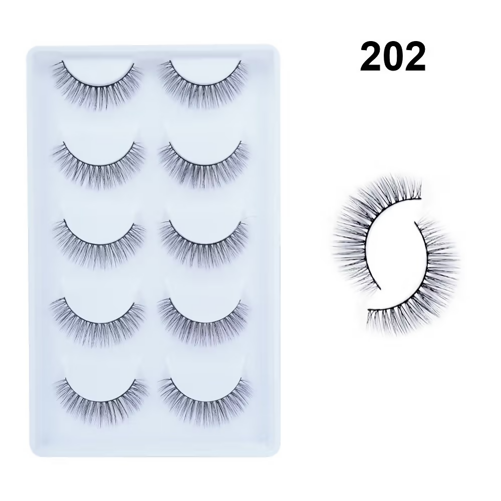 Bronson Professional Pair 6D Long & Natural False Eyelashes - 202 | Grocsy