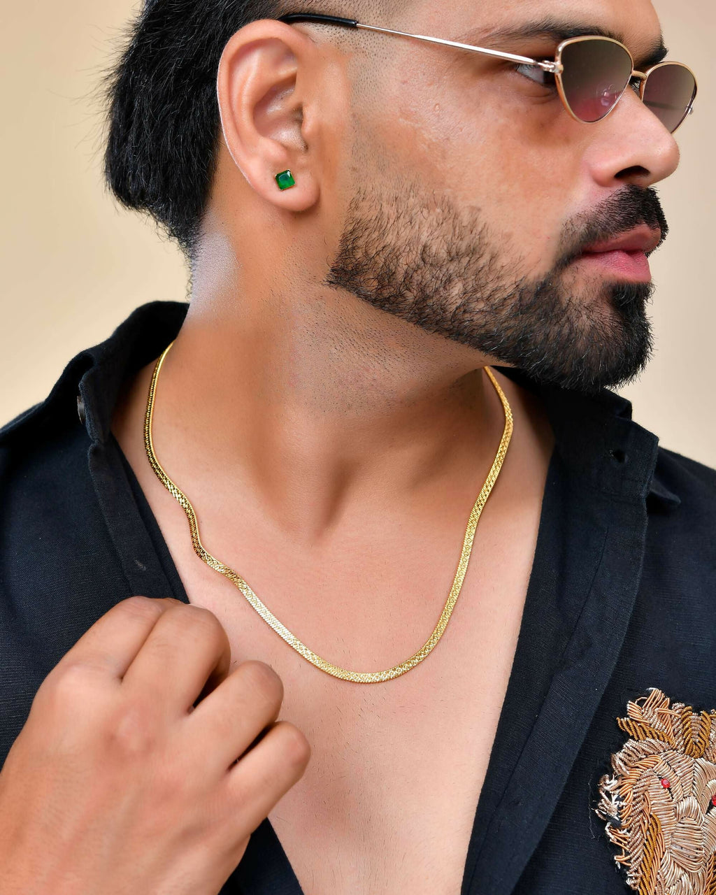 VOJ Men's Gold-Polished Thick Snake Chain | Grocsy