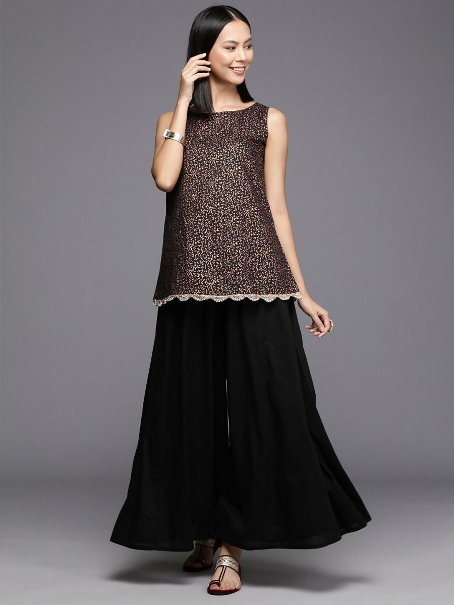 Ahalyaa Women's Traditional Wear Co-ods - Black | Grocsy