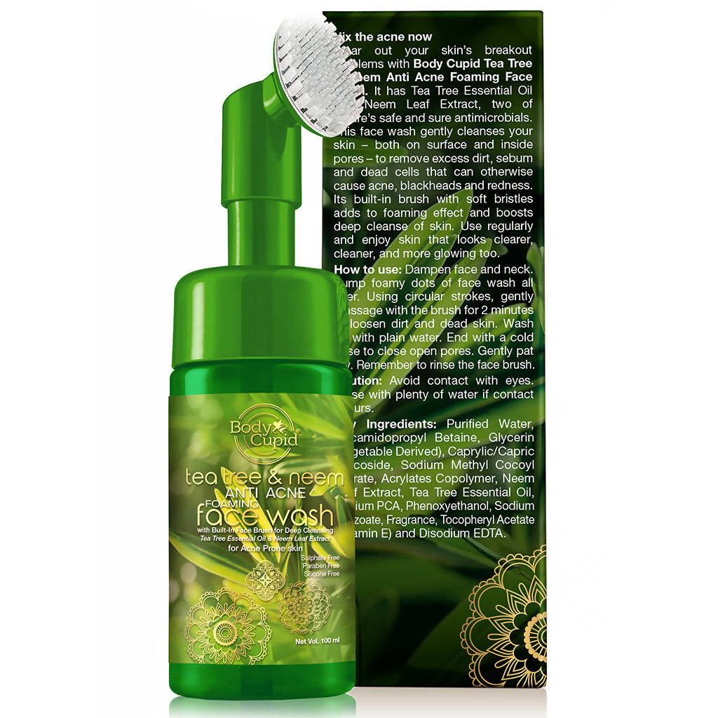 Body Cupid Tea Tree & Neem Anti Acne Foaming Face Wash | Grocsy