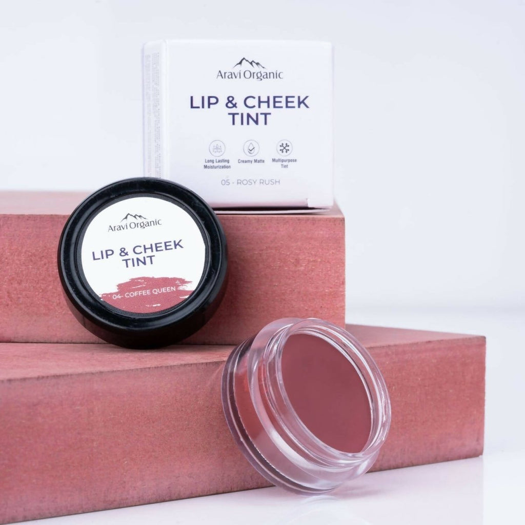 Aravi Organic Everyday Vegan Lip And Cheek Tint - Coffee Queen | Grocsy
