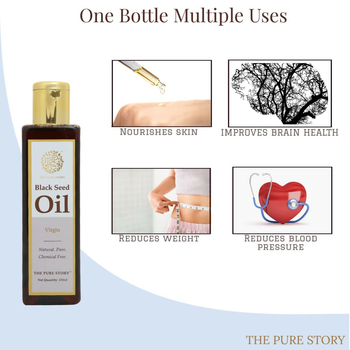 The Pure Story Black Seed Hair Oil - Pure And Natural | Grocsy