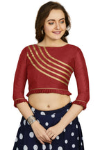 Aastha Fashion Women's Maroon Art Silk Designer Party Wear Readymade Blouse | Grocsy