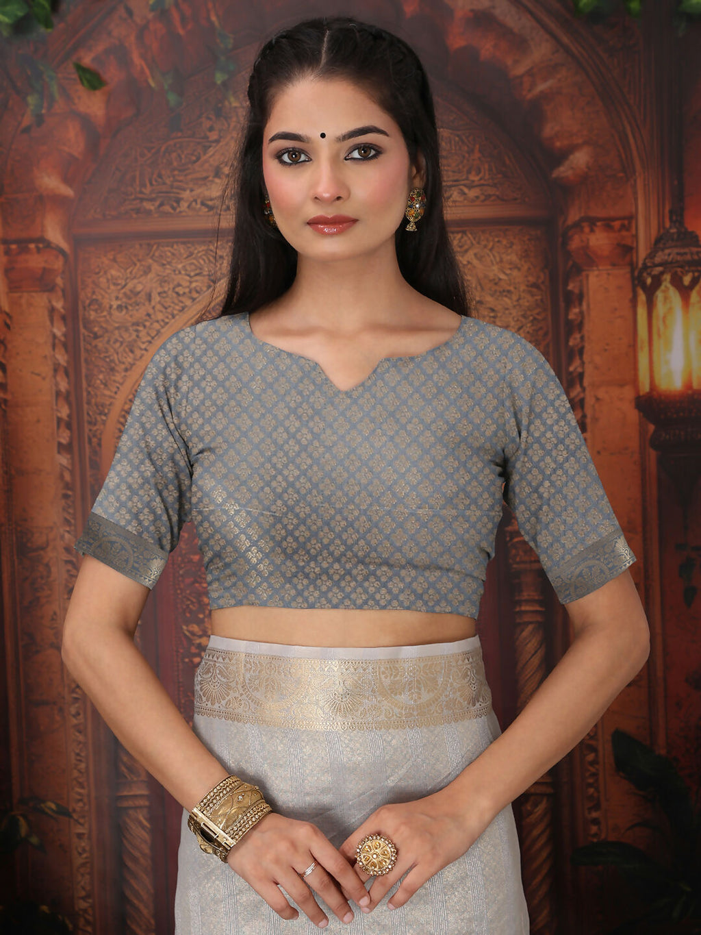 Shree Shyam Fashion Organza Gray Saree | Grocsy
