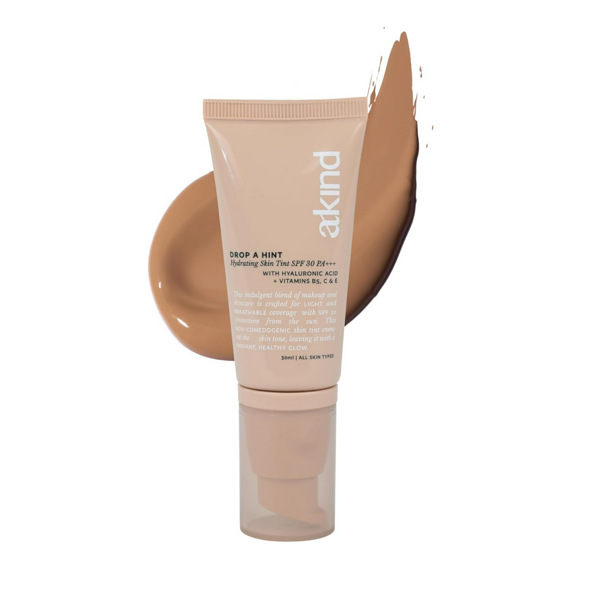 Akind Drop A Hint Hydrating Skin Tint Spf 30 Pa+++160 Caramel | Grocsy