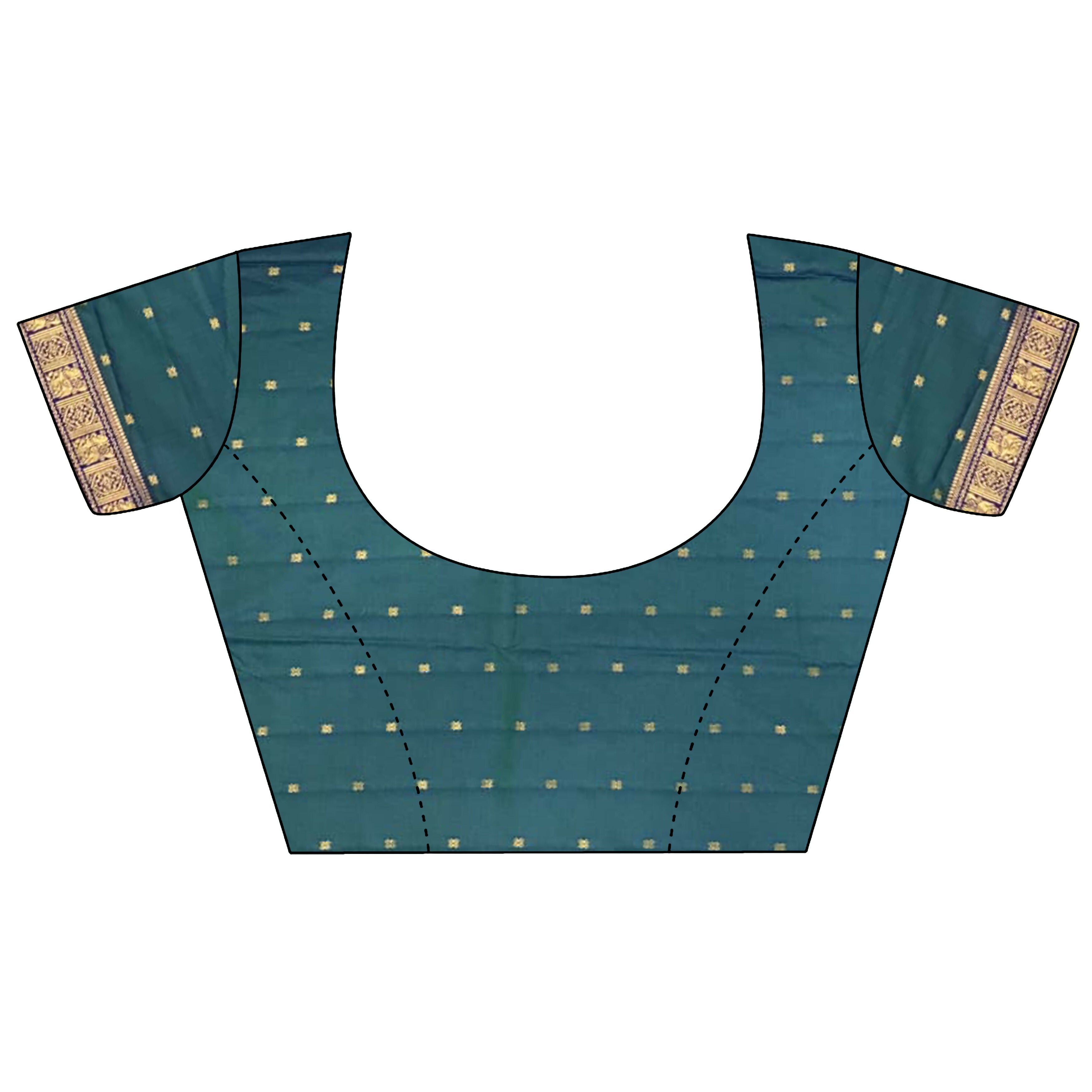 Joban Fashion Green Banarasi Soft Silk Woven Butti Saree | Grocsy