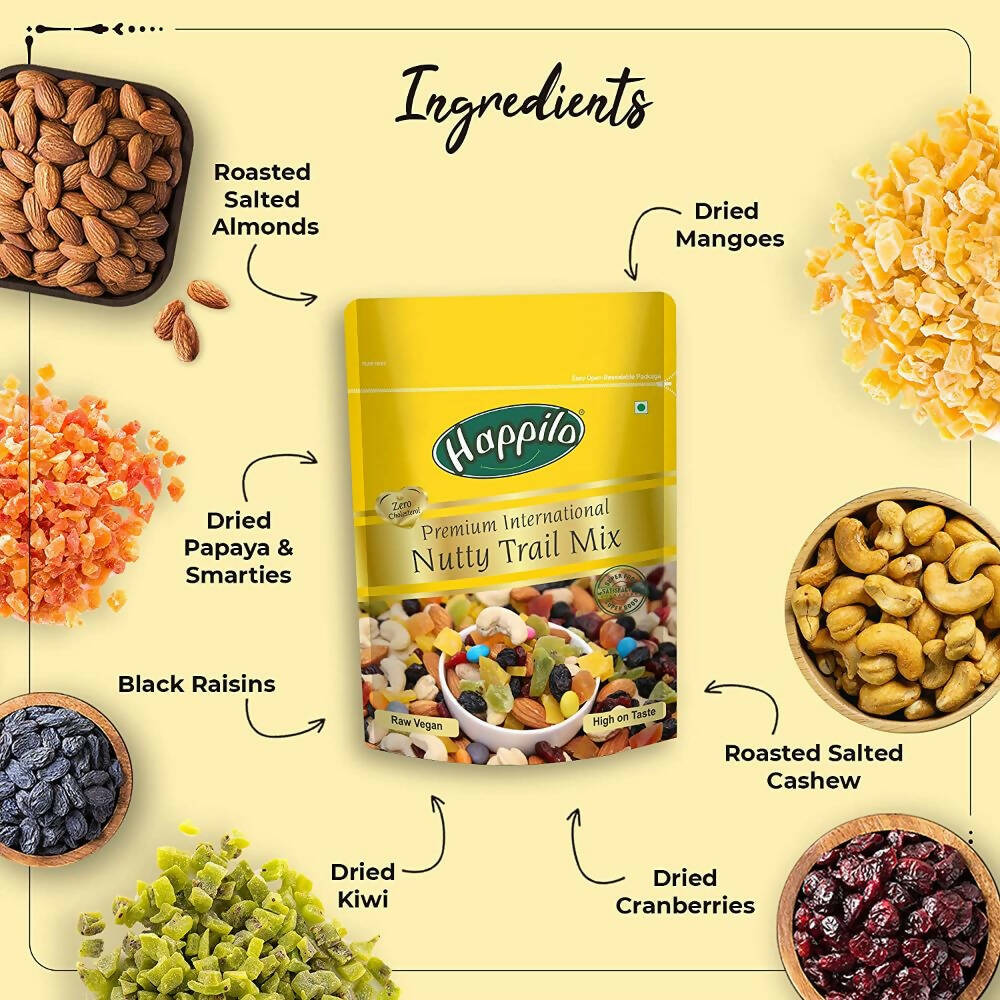 Happilo Premium Nuts & Dry Fruit Combo (Trail Mix, Nut Mix & Party Mix) | Grocsy