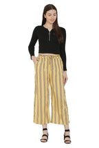 Asmaani Beige Color Rayon Fabric Stripped Palazzo | Grocsy