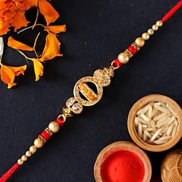 Elegant Meenakari Rakhi And Fruit N Nut Chocolates | Grocsy