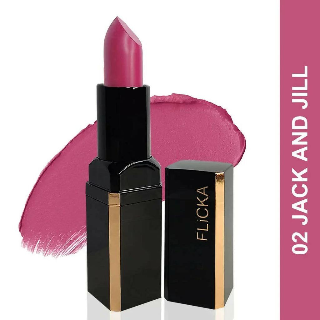 FLiCKA Lip Poetry Matte Lipstick Shade 02 Jack and Jill - Red Plum | Grocsy