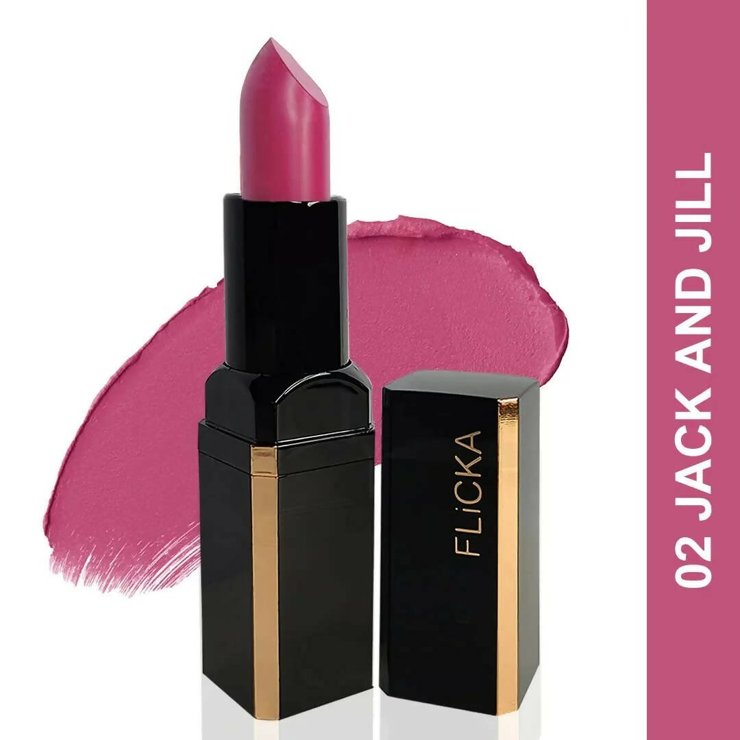 FLiCKA Lip Poetry Matte Lipstick Shade 02 Jack and Jill - Red Plum | Grocsy