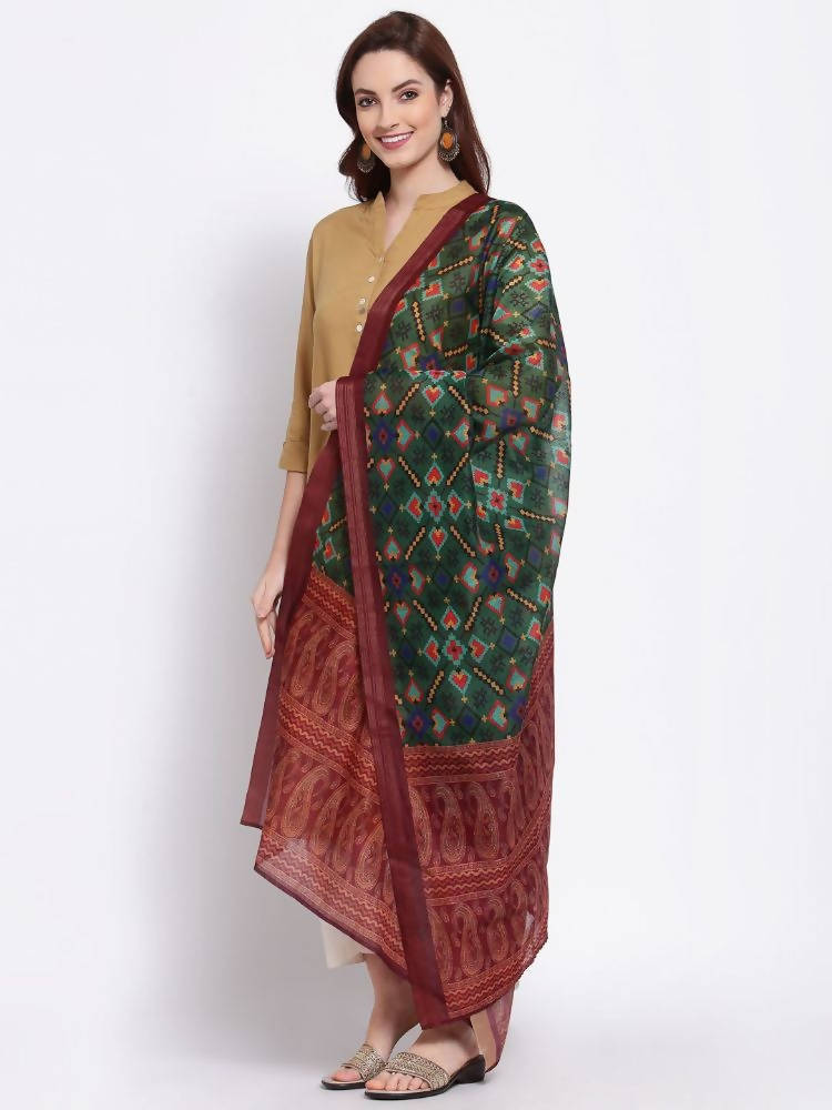 Myshka Women's Latest Multi Cotton Silk Printed Casual Dupatta | Grocsy