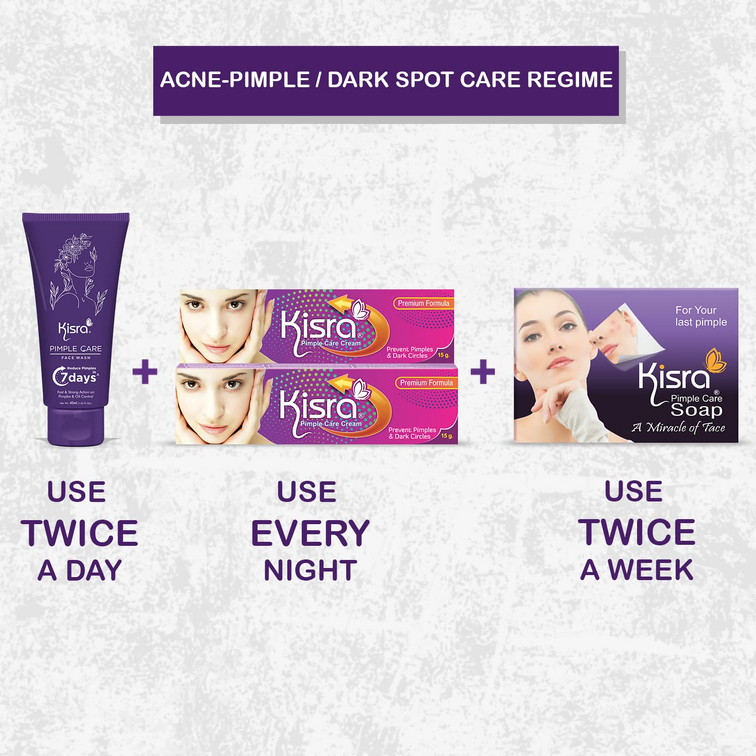Kisra Ultimate Anti Acne - Pimple & Dark Spot Care Kit | Grocsy