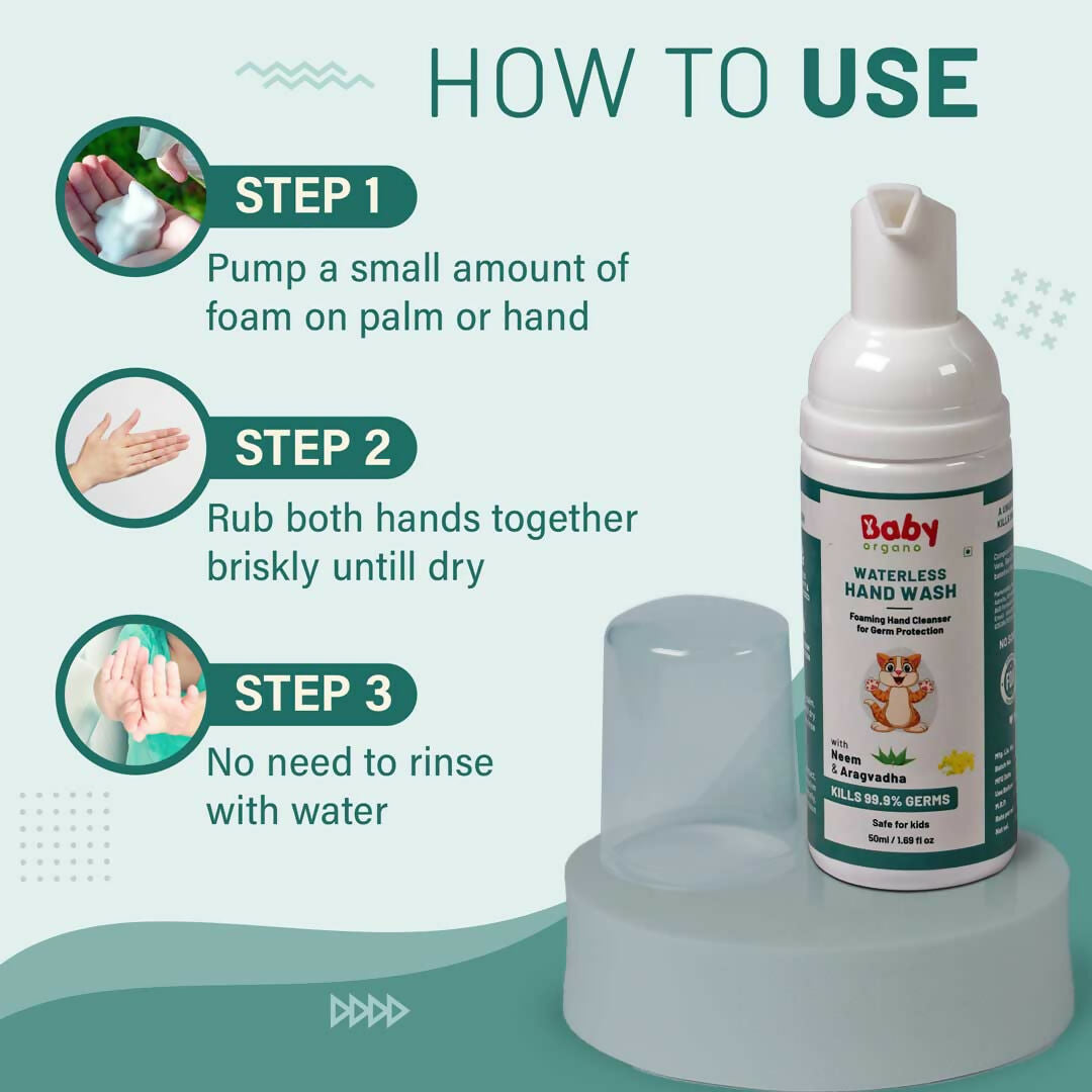 Babyorgano Non Alcoholic Foam Based Waterless Hand Wash for Kids | Grocsy