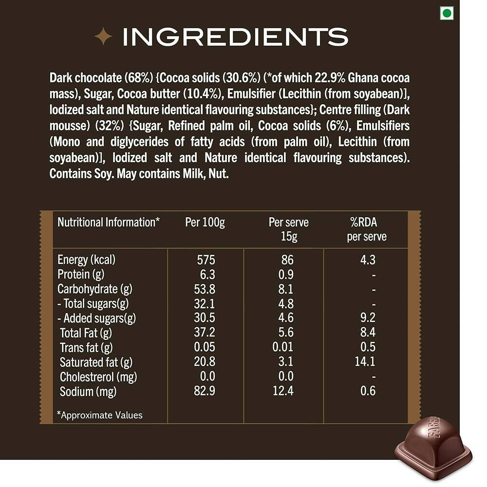 Fabelle Heavenly Dark Mousse with Ghana Cocoa Luxury Bar | Grocsy