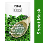 Nykaa Skin Secrets Indian Rituals Tea Tree + Aloe Vera Sheet Mask For Clear & Moisturised Skin | Grocsy