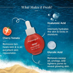 Aqualogica Detan+ Concentrate Face Serum With Cherry Tomato, Glycolic Acid & Hyaluronic Acid | Grocsy
