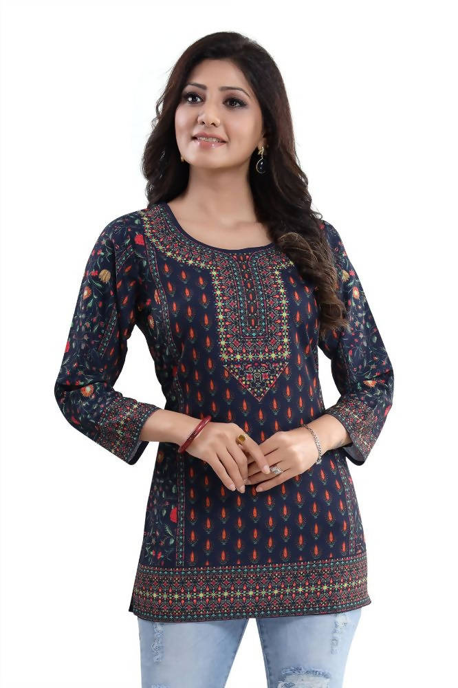 Snehal Creations Befitting Brigade Cool Printed Short Kurti Tunic | Grocsy