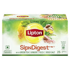 Lipton SipNDigest With Tulsi & Rock Salt Ginger Green Tea Bags | Grocsy