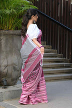 Beatitude Multicolor Cotton Tanchori Handloom Saree | Grocsy
