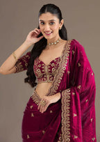 Joban Fashion Red Frendy Satin Silk Party Wear Sarees | Grocsy