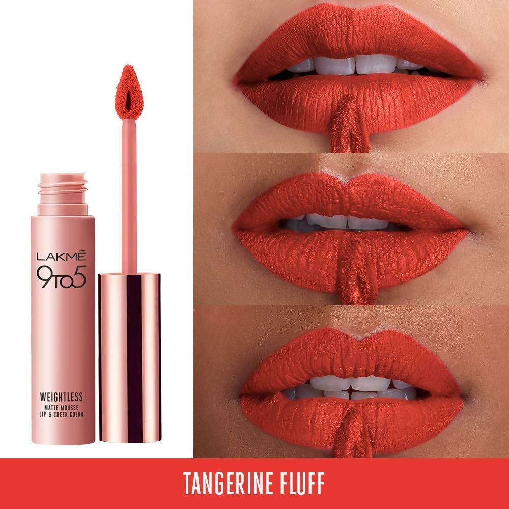 Lakme 9 to 5 Weightless Mousse Lip & Cheek Color - Tangerine Fluff | Grocsy