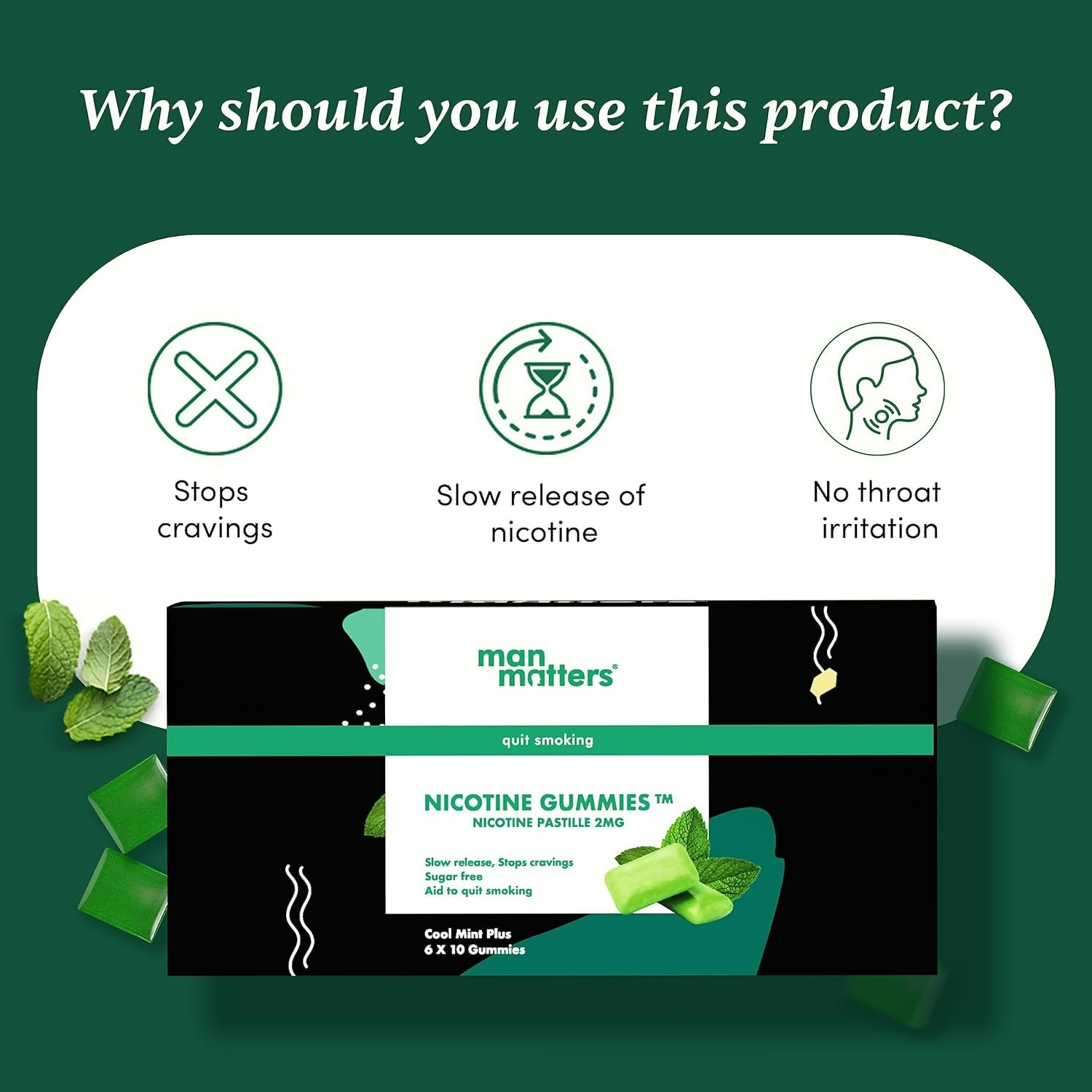 Man Matters Nicotine Gummies 2mg | Grocsy