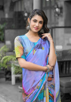 stylish Casual Multi Imported georgette Ready to Wear Fancy Saree - Ashwini | Grocsy