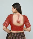 Joban Fashion Women's Red Embroidered Stitched Blouse | Grocsy