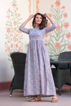 Partywear Designer Lavender Pure Maslin Gown - Anbazaar | Grocsy