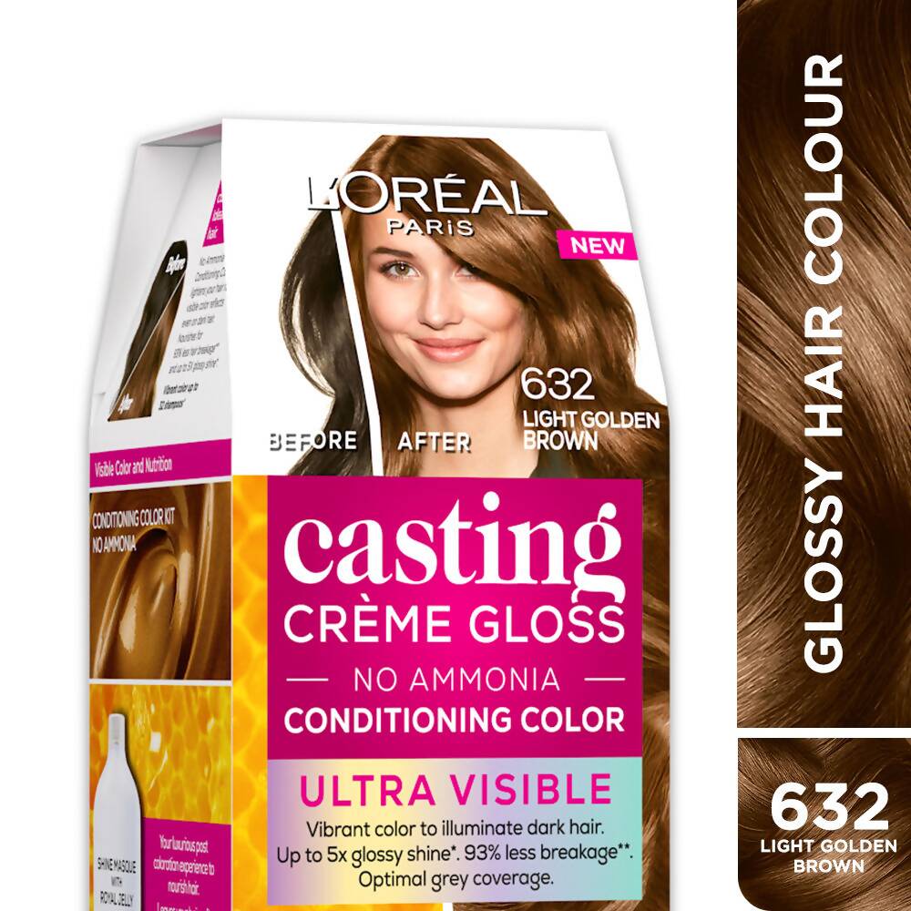 L'Oreal Paris Casting Creme Gloss Ultra Visible Conditioning Hair Color - 632 Light Golden Brown | Grocsy