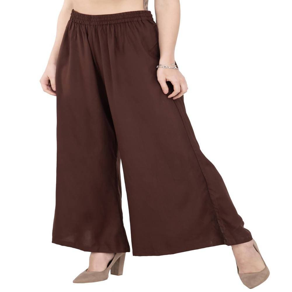 Lagi Women's Brown Solid Palazzo (PLZ04J) | Grocsy
