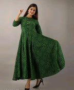 Vamika Rayon Green Party Wear Kurti | Grocsy