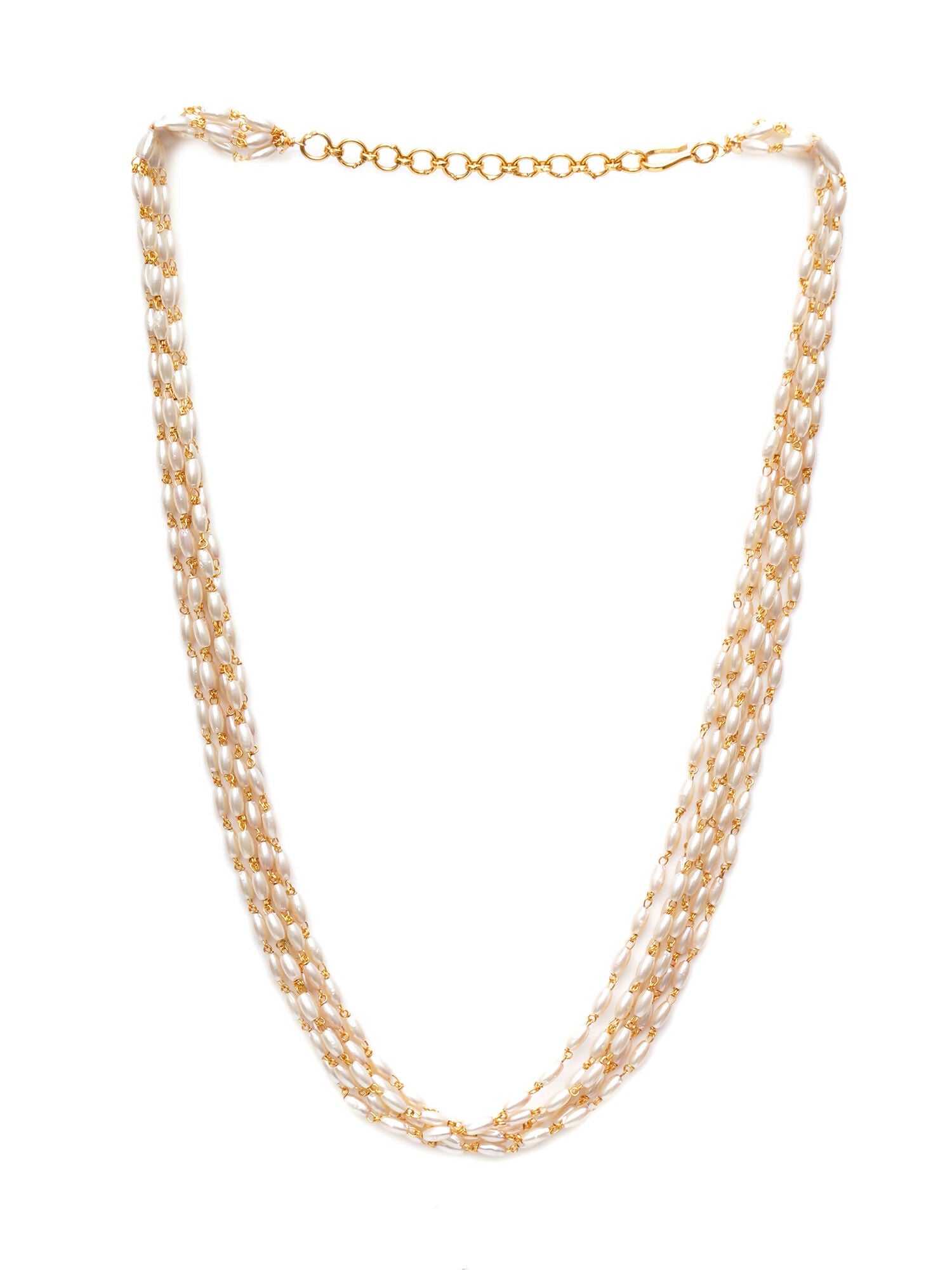 Layered Pearl Neckpiece (Gold) - Ruby Raang | Grocsy