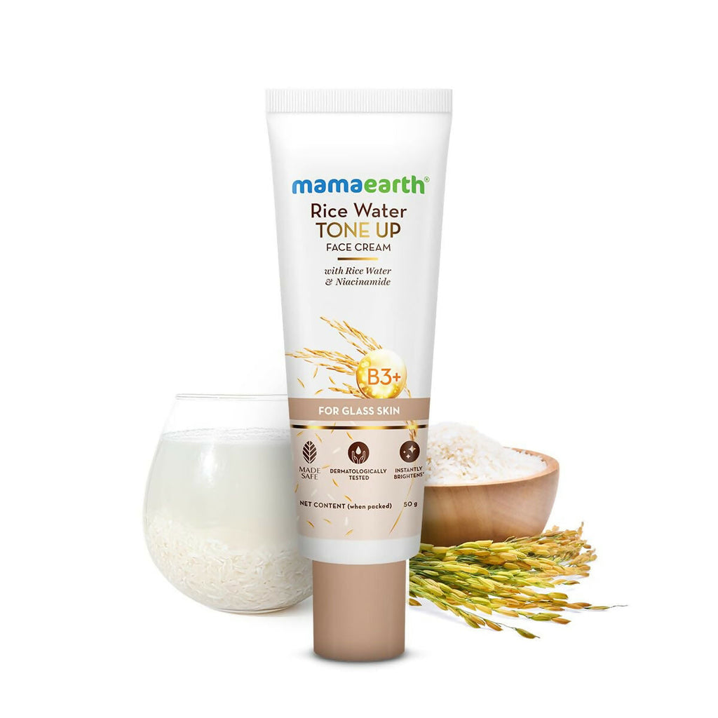 Mamaearth Rice Water Tone Up Face Cream with Rice Water & Niacinamide for Glass Skin | Grocsy