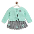 ChutPut Hand knitted Crochet Maharani Wool Dress For Baby Girls - Green | Grocsy