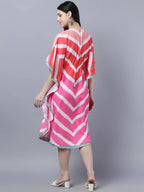 Myshka Women's Multicoloured Striped Kaftan Dress | Grocsy