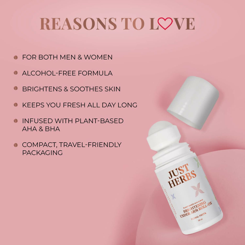Just Herbs Under Arm Roll On For Women Floral Fiesta Long Lasting and Refreshing Women Deodorant | Grocsy