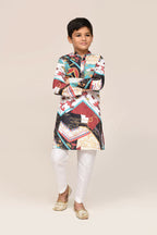 Joban Fashion Cotton Silk Multicolor Kurta With Straight Fit Pant | Grocsy