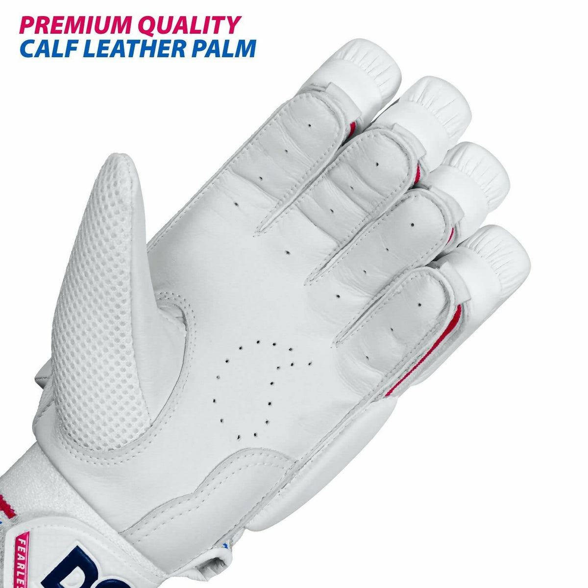 DSC Intense Frost Leather Cricket Batting Gloves for Mens - Right Hand, White, One Size | Grocsy