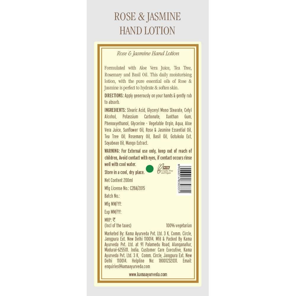 Kama Ayurveda Rose Jasmine Hand Lotion 200ml | Grocsy