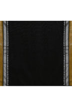 Piyari Fashion Women's Black Embellished Cotton Blend Jamdani Saree | Grocsy