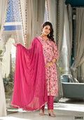 Designer Stylish Light Pink Rubi Silk Stitched Suit With Dupatta - Kiyara | Grocsy
