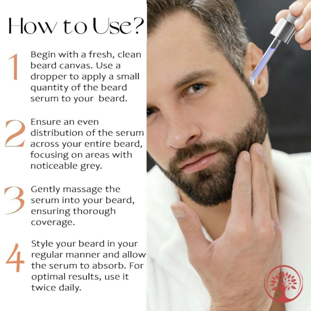 Ivory Natural Greys Beard Serum Restore Natural Black Color Of Grey White Beard | Grocsy