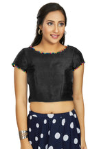 Aastha Fashion Women's Black Art Silk Designer Party Wear Readymade Blouse | Grocsy